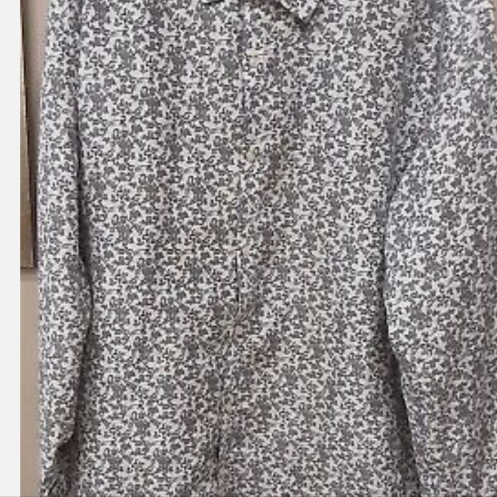 MEN'S ZYLOS WRINKLE FREE GRAY & WHITE LONF SLEEVE SHIRT XL
